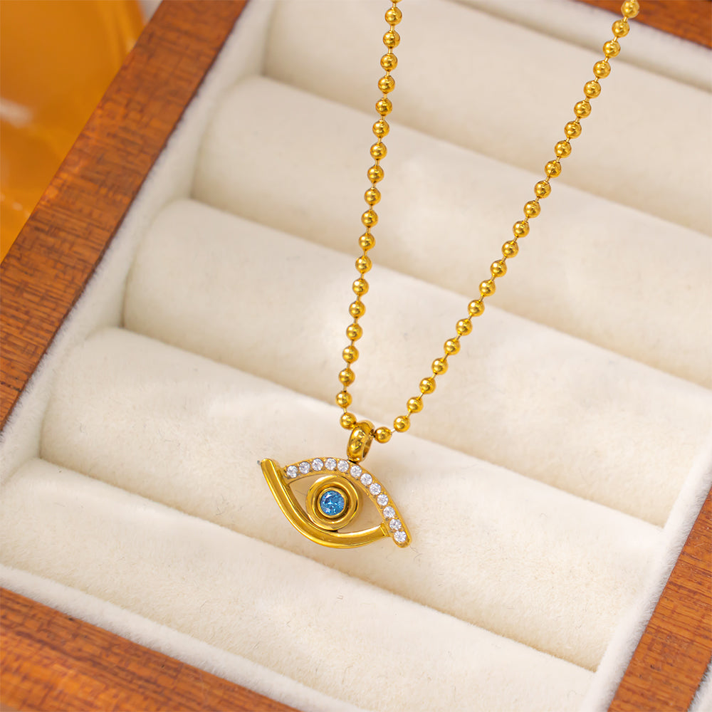 Evil Eye Gold Necklace – Protection & Luck Charm