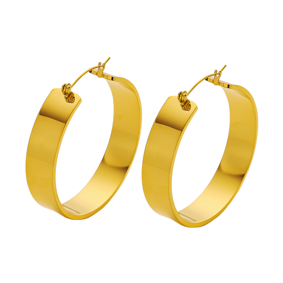 Gold Chunky Hoop Earrings - Waterproof Tarnish Free