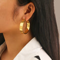 Gold Chunky Hoop Earrings - Waterproof Tarnish Free