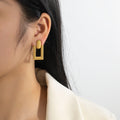 Gold Rectangle Statement Earrings – Chic & Lightweight