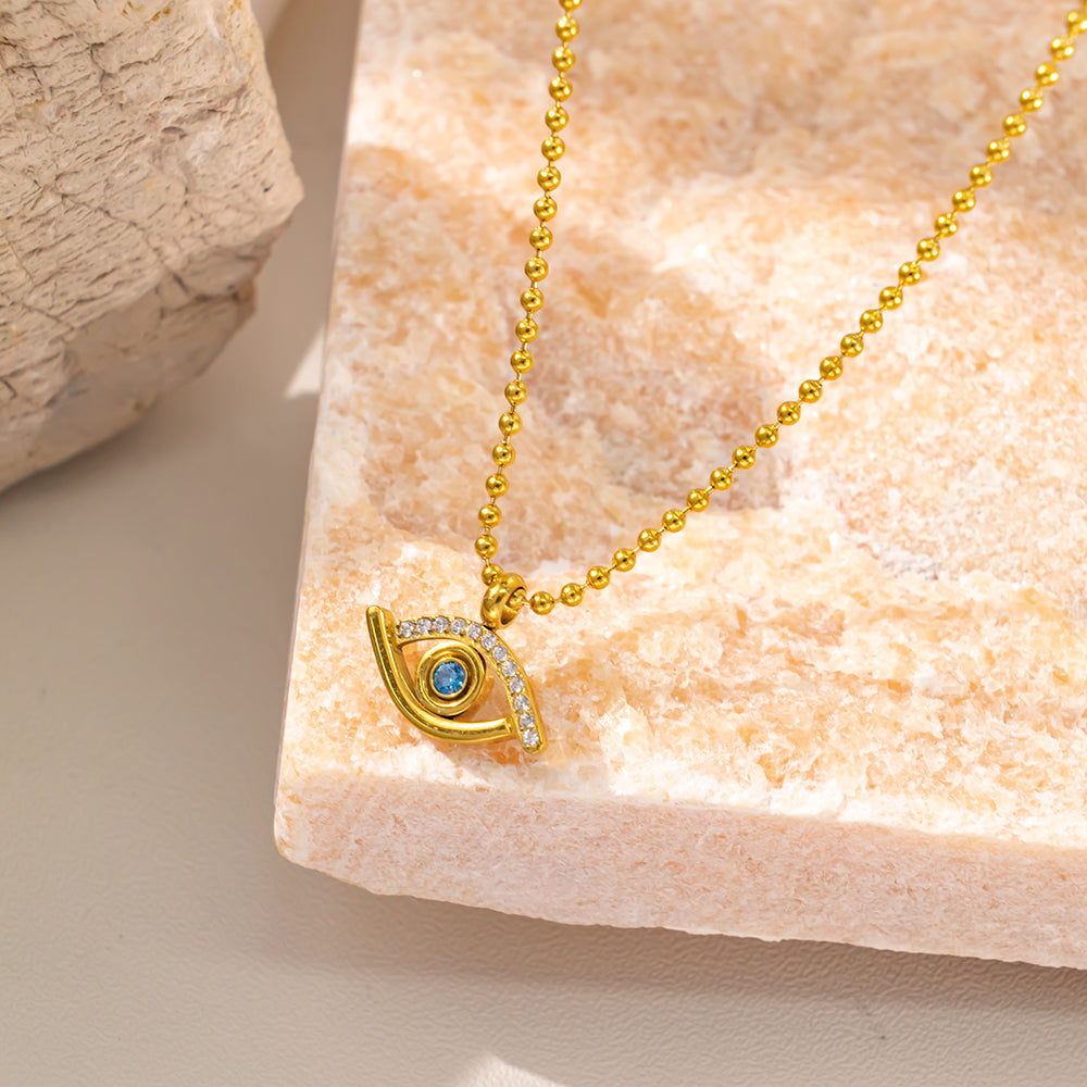 Evil Eye Gold Necklace – Protection & Luck Charm