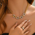 Chic Gold & Silver Two-Tone Link Chain Necklace – Tarnish Free