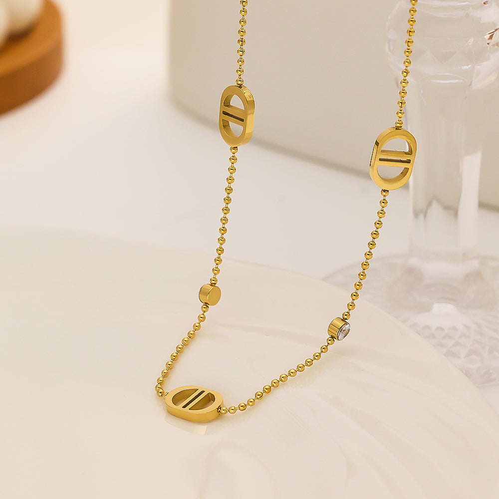 Gold Bead Chain Necklace – Waterproof & Tarnish Free | Daph Quality