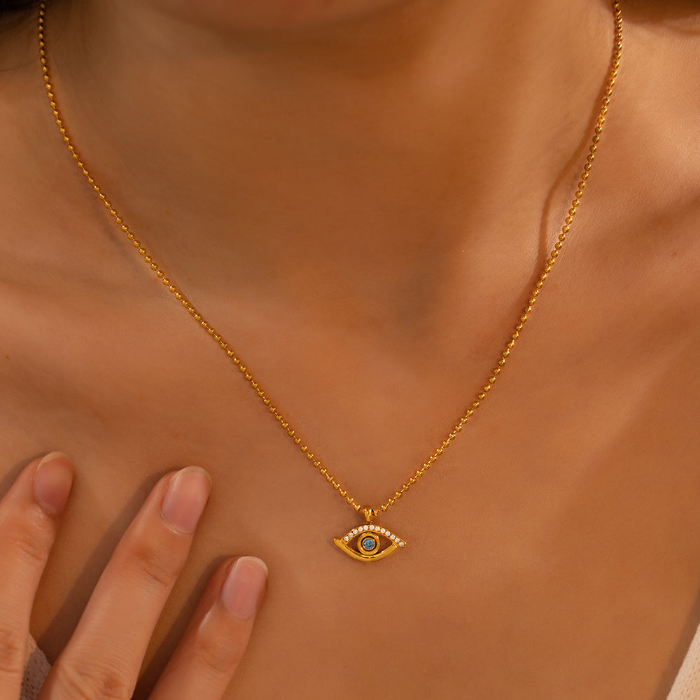 Evil Eye Gold Necklace – Protection & Luck Charm