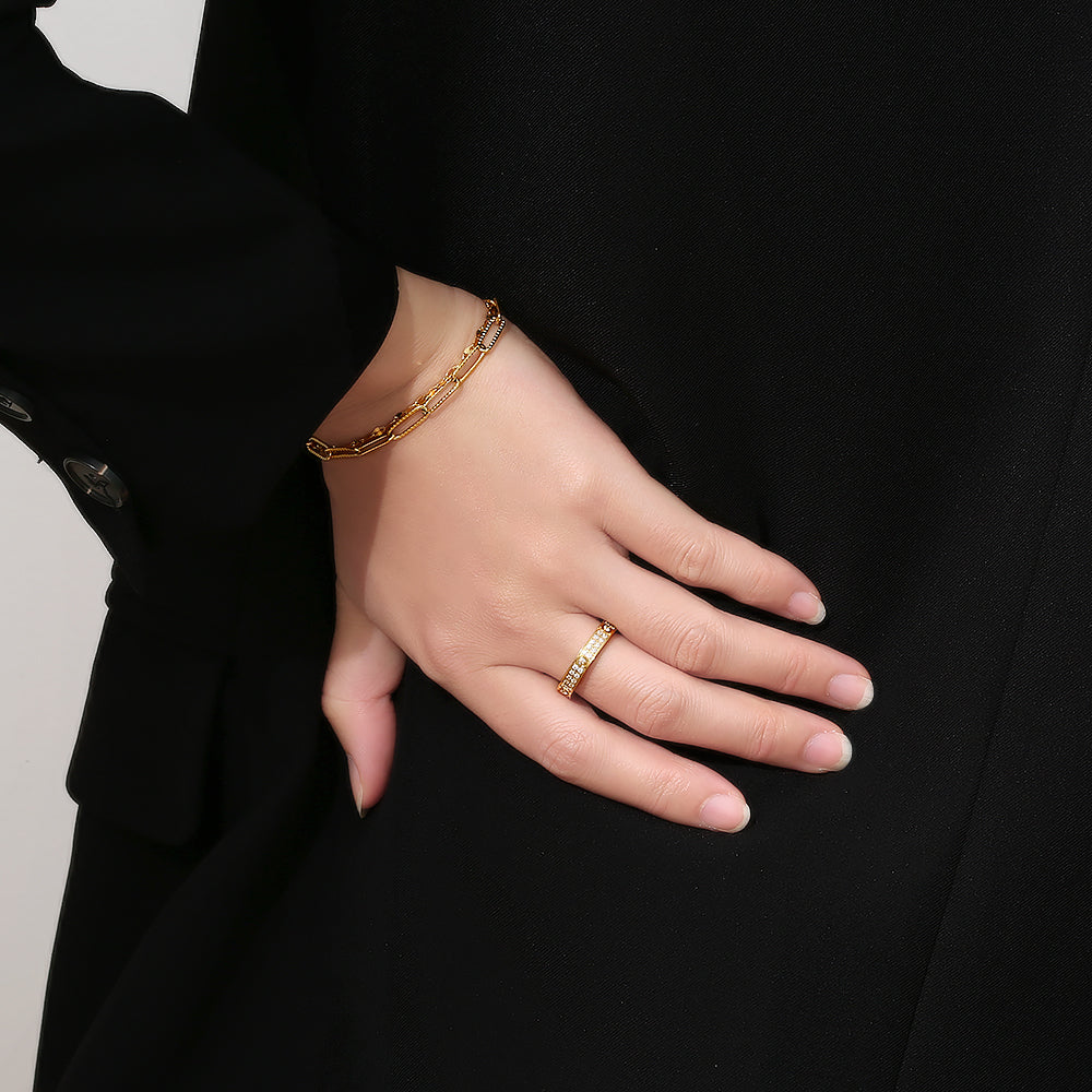 18K Gold Plated Paperclip Bracelet - Waterproof Dainty Chain