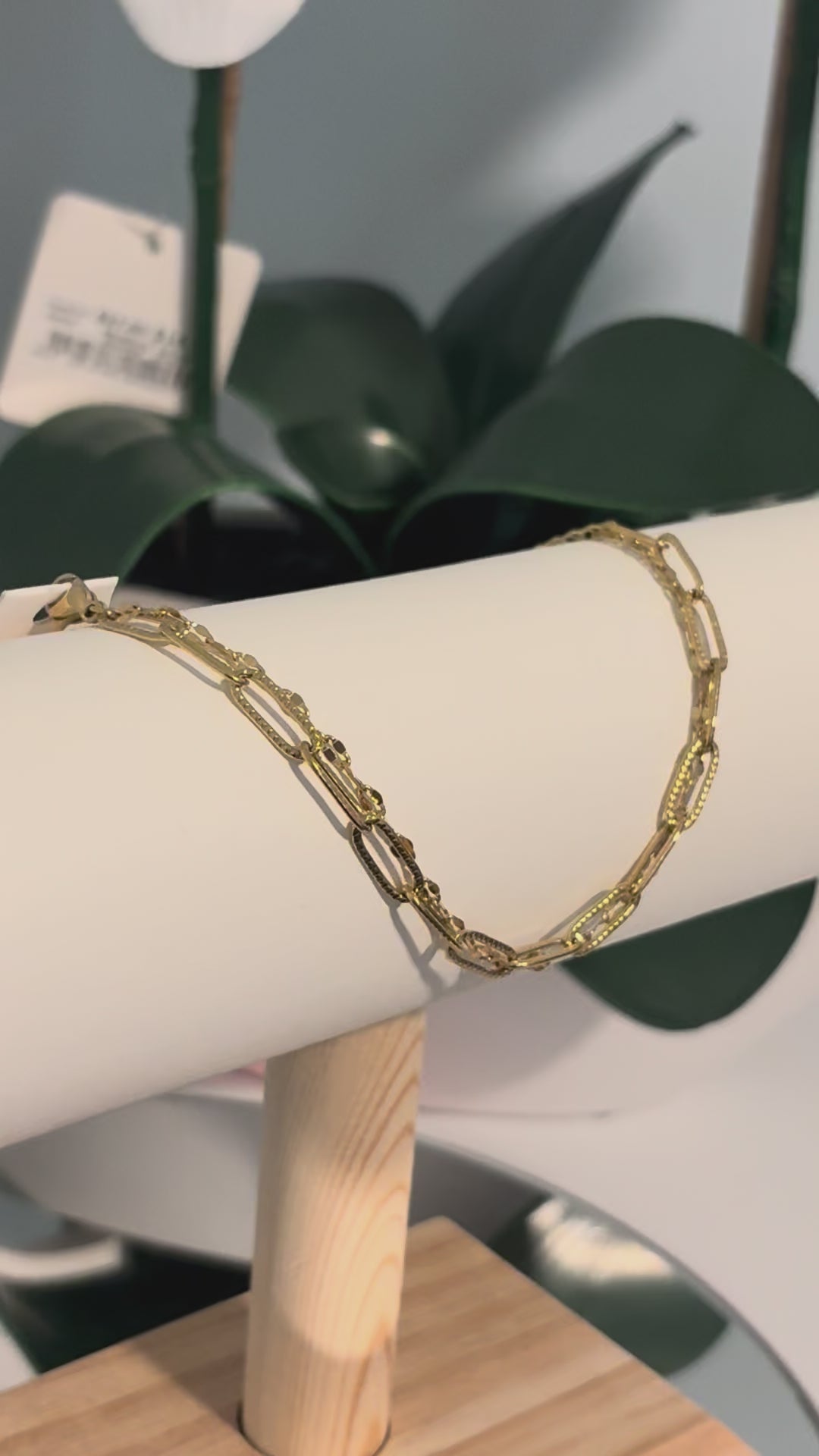 18K Gold Plated Paperclip Bracelet - Waterproof Dainty Chain